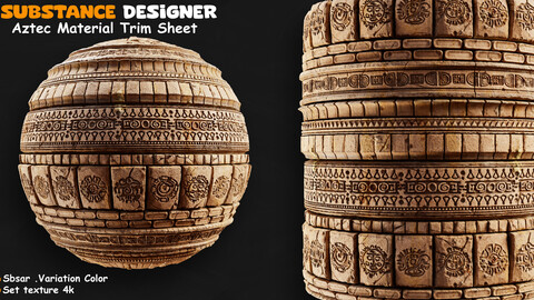 Material Aztec Trim Sheet-Substance Designer