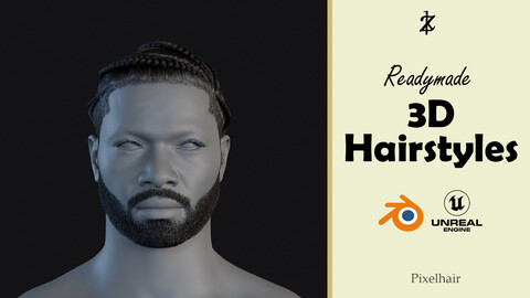 Hairstyle - Braids 007 (Hair for blender/ unreal engine / metahuman) Afro hair | Kinky hair | 4c Hair | African / African American Hair