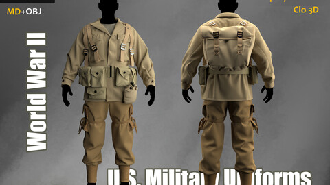 World War II U.S. Military Uniform__Marvelous designer(Clo3d) project