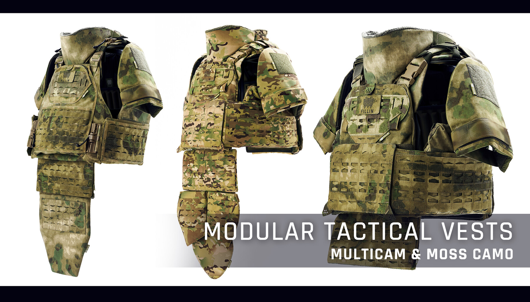 ArtStation - Modular Tactical Vests 360° - Multicam & Moss Camo