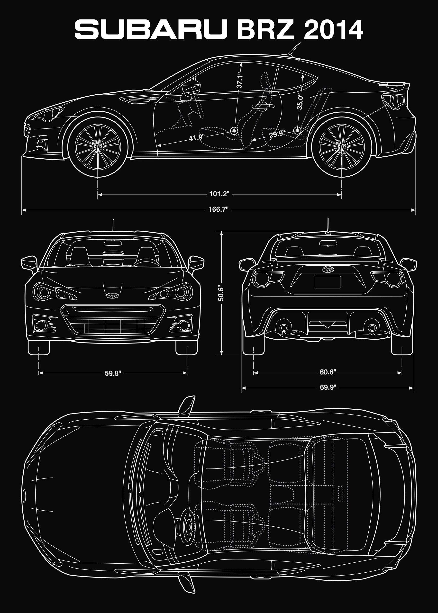 Artstation Subaru Brz 2014 Car Blueprint Artworks