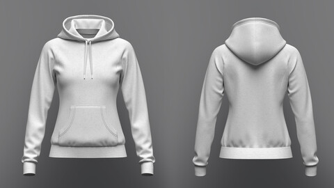 Women's Raglan Hoodie 3d Model