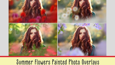 Summer Flowers Painted Overlays