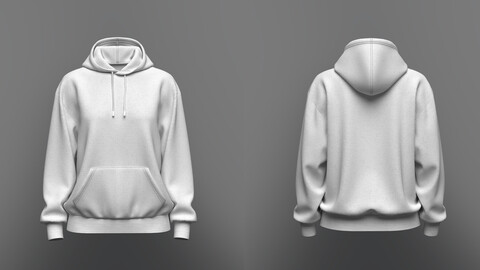 Women's Oversized Hoodie 3d Model