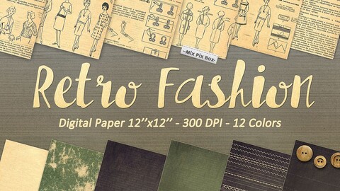 Retro Fashion digital paper