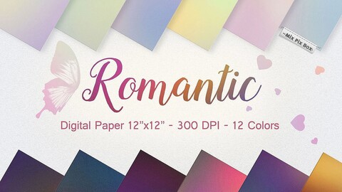 Romantic digital paper