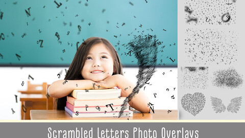 Scrambled letters photo overlays