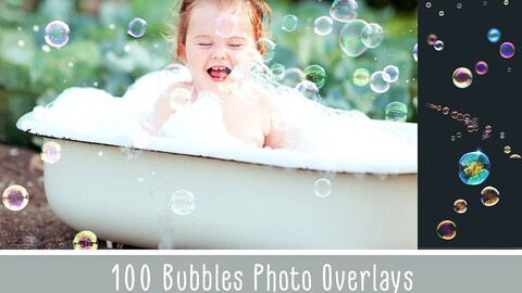 100 Bubbles Photoshop Overlays