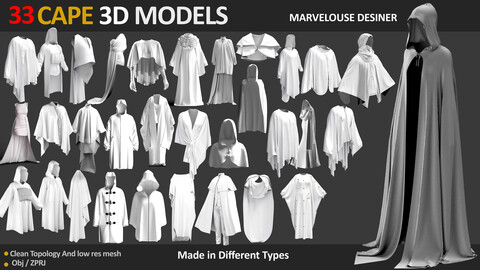 33 CAPE 3D MODELS, MARVELOUSE DESIGNER WITH DISCOUNT