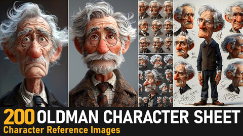 Oldman Character Sheet|4K Reference Images