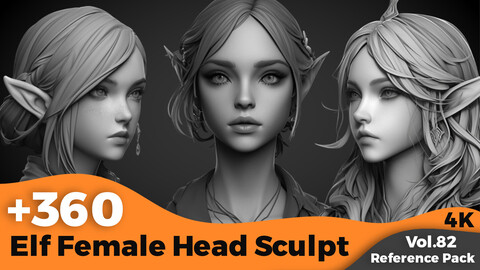 +360 Elf Female Head Sculpt Reference(4k)