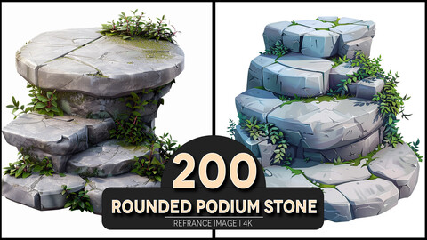 Rounded Podium Stone 4K Reference/Concept Images