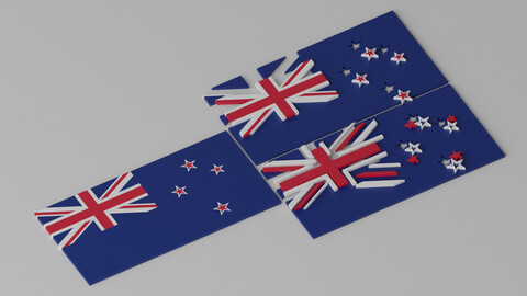 New Zealand Flag 3D model