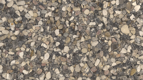 Gravel Seamless Texture 2k (2048*2048) | EXR 5 | JPG 5 File Formats All Texture Apply After Object Look Like A 3D. (1K preview image)