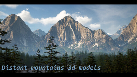 Distant mountains 3d game models