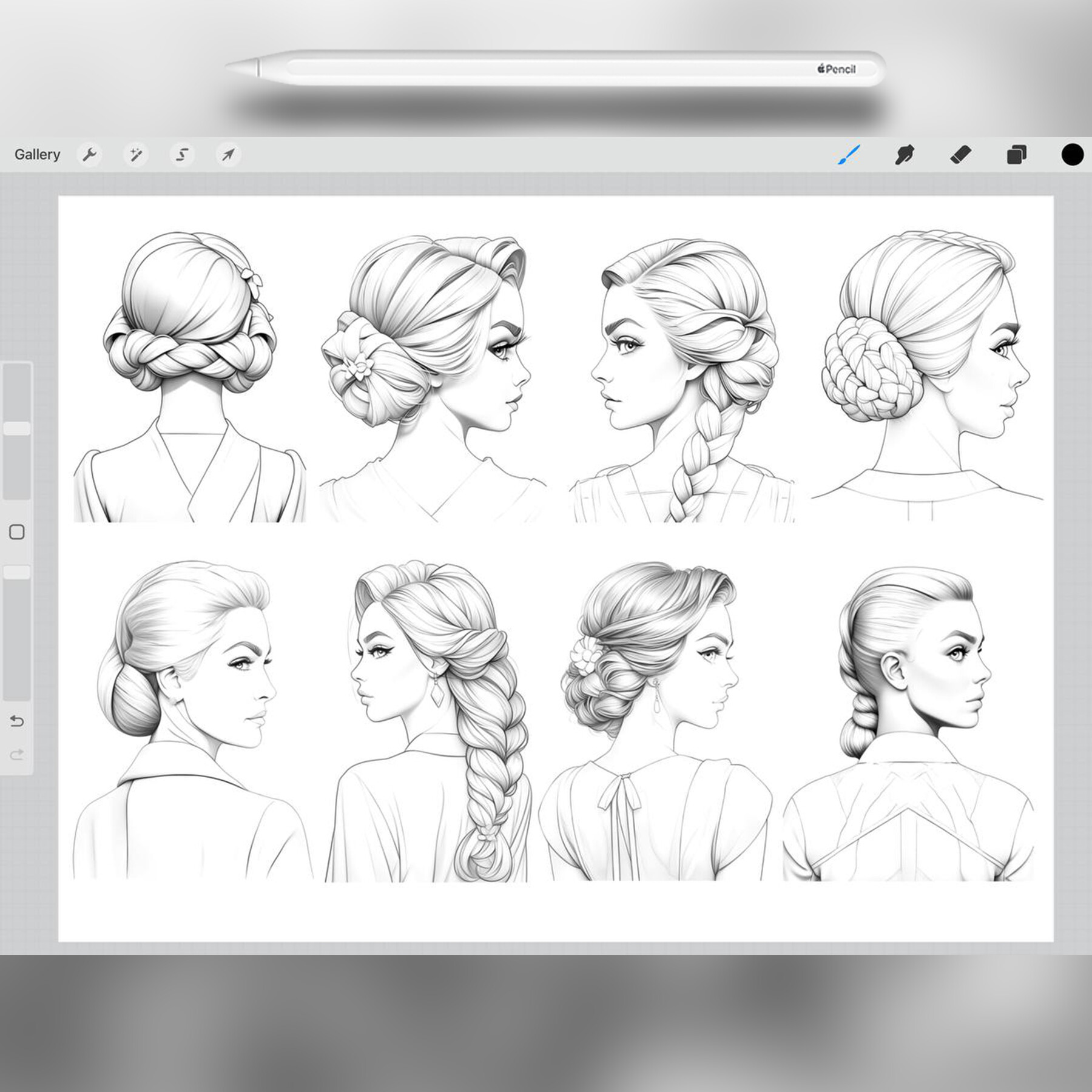 Artstation 53 Braids Hairstyle Procreate Brushes Braids Hairstyle Photoshop Brushes