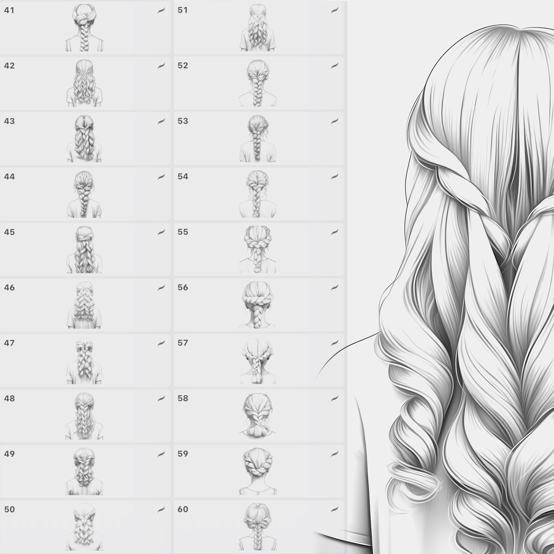 ArtStation - 67 Curls Hairstyle Procreate Brushes | Curls Hairstyle ...