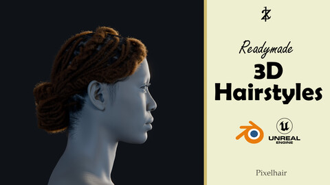 Hairstyle - Dreads 008 (Hair for blender/ unreal engine / metahuman) Afro hair | Kinky hair | 4c Hair | African / African American Hair