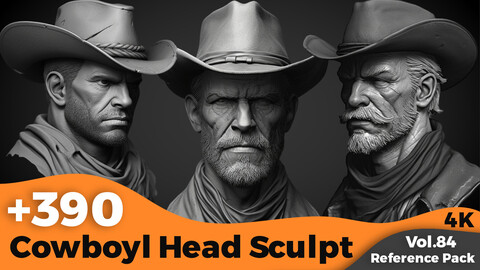 +390 Cowboy Head Sculpt Reference(4k)