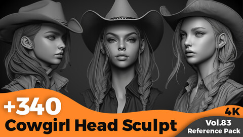 +340 Cowgirl Head Sculpt Reference(4k)