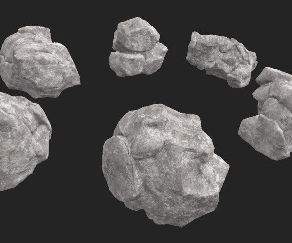 ArtStation - Low Poly Boulders (HQ Textures) | Game Assets