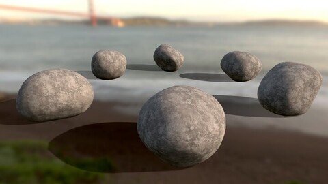 Low Poly Smooth River Rocks (HQ Textures)