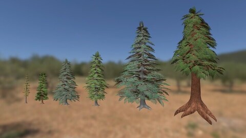 Low Poly Coniferous Trees