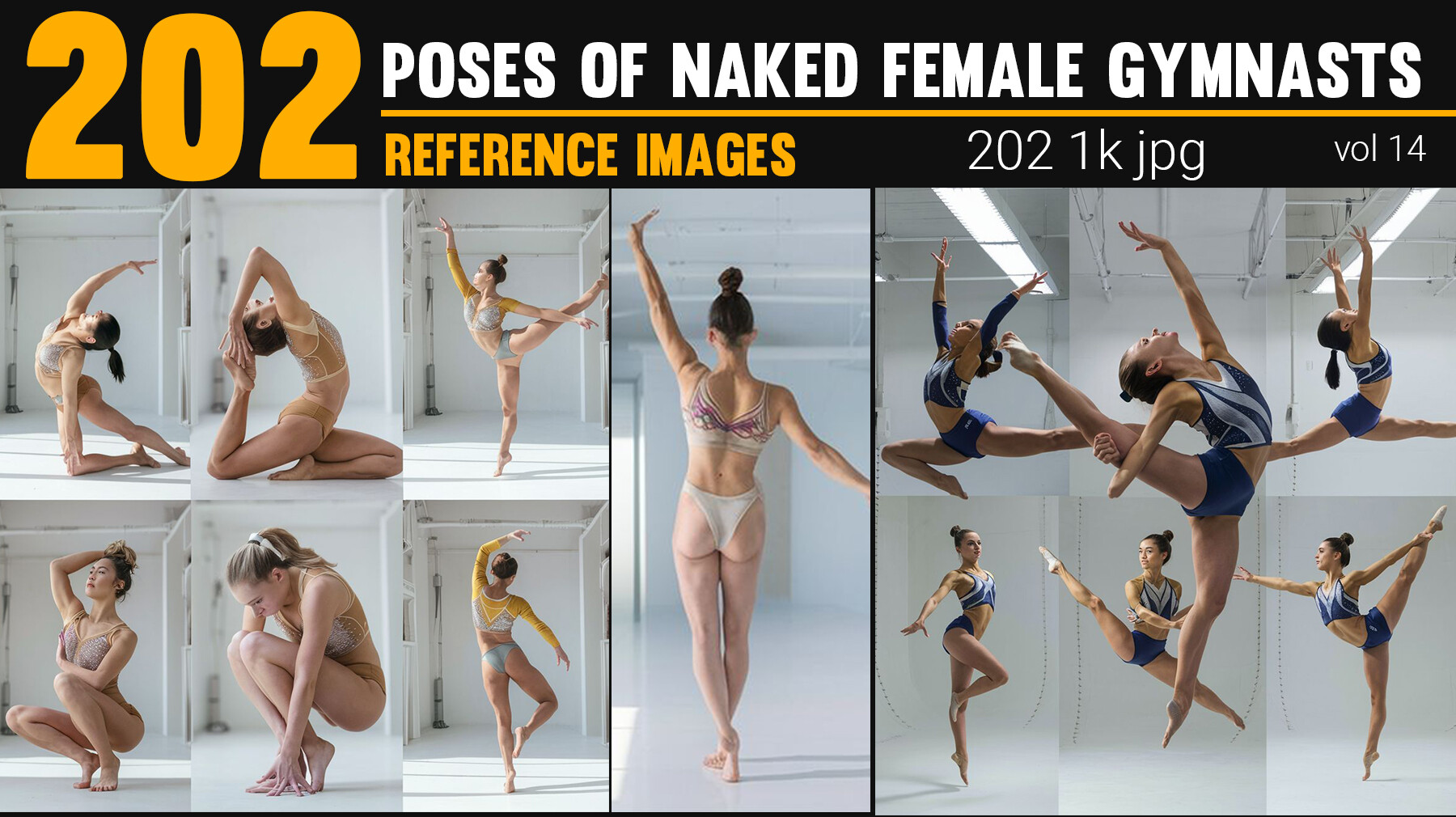 ArtStation - 202 Poses of naked female gymnasts _ reference images - vol 14  | Resources