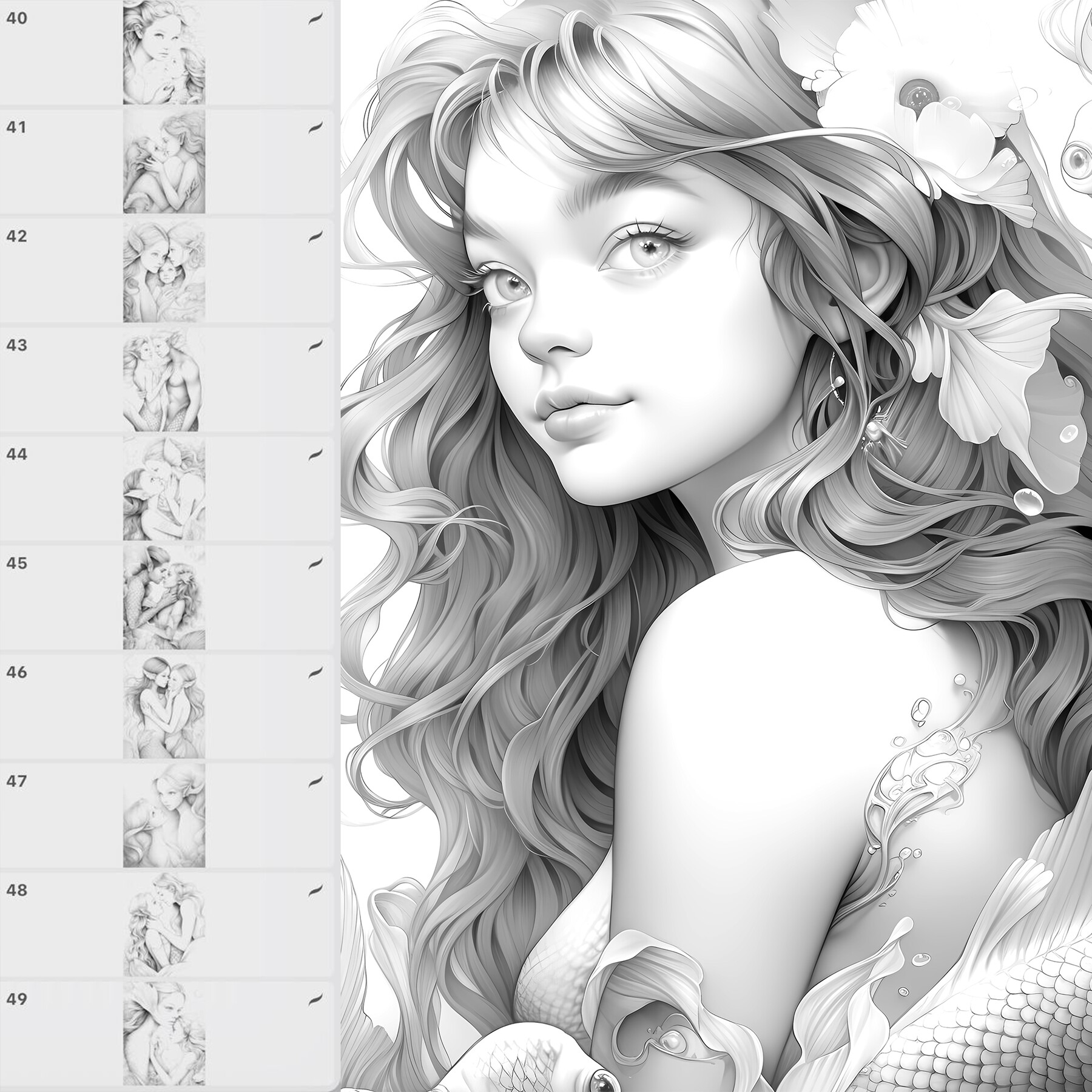 ArtStation - 50 Mermaid Dreams Procreate Brushes | Mermaid Dreams ...