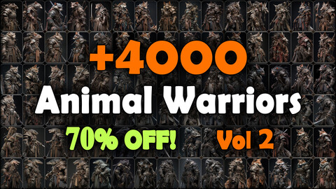 4000 Animal Warriors Reference Pack | MEGA Bundle | 4K | v.2