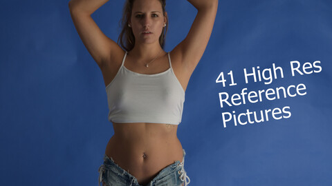 Reference Pack - PR0063 - Shy model poses in Hot Pants and nude