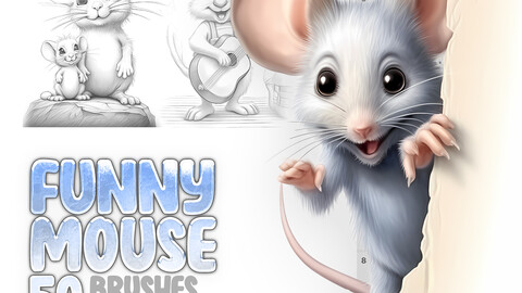 50 Funny Mouse Procreate Brushes |  Funny Mouse Photoshop Brushes | Mouse Life Procreate Stamp Brushes | Animals Procreate Brushes | Mouse Journey Procreate Stamp Brushes | Cute Mouses Brushes for Procreate and Photoshop