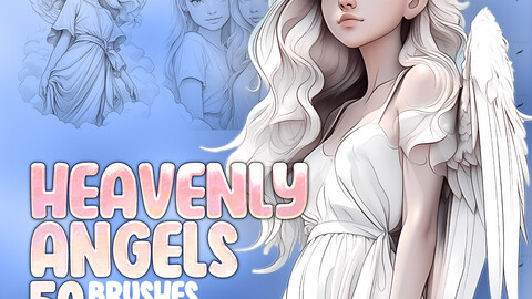 50 Angelic Dreams Procreate Stamp Brushes | Angelic Dreams Photoshop Brushes | Heavenly Angels Procreate Brushes | Angel Girls Procreate Brushes | Wings Procreate Brushes | Angel Kids Procreate Brushes | Wings Photoshop | Angels Photoshop Brushes