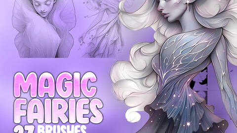 27 Magic Fairies Procreate Brushes | Magic Fairies Photoshop Brushes | Starlight Fairies Stamp Brushes for Procreate | Fairy with Wings Procreate Stamps | Elf Procreate Stamp Brushes | Elves Procreate Stamp Brushes