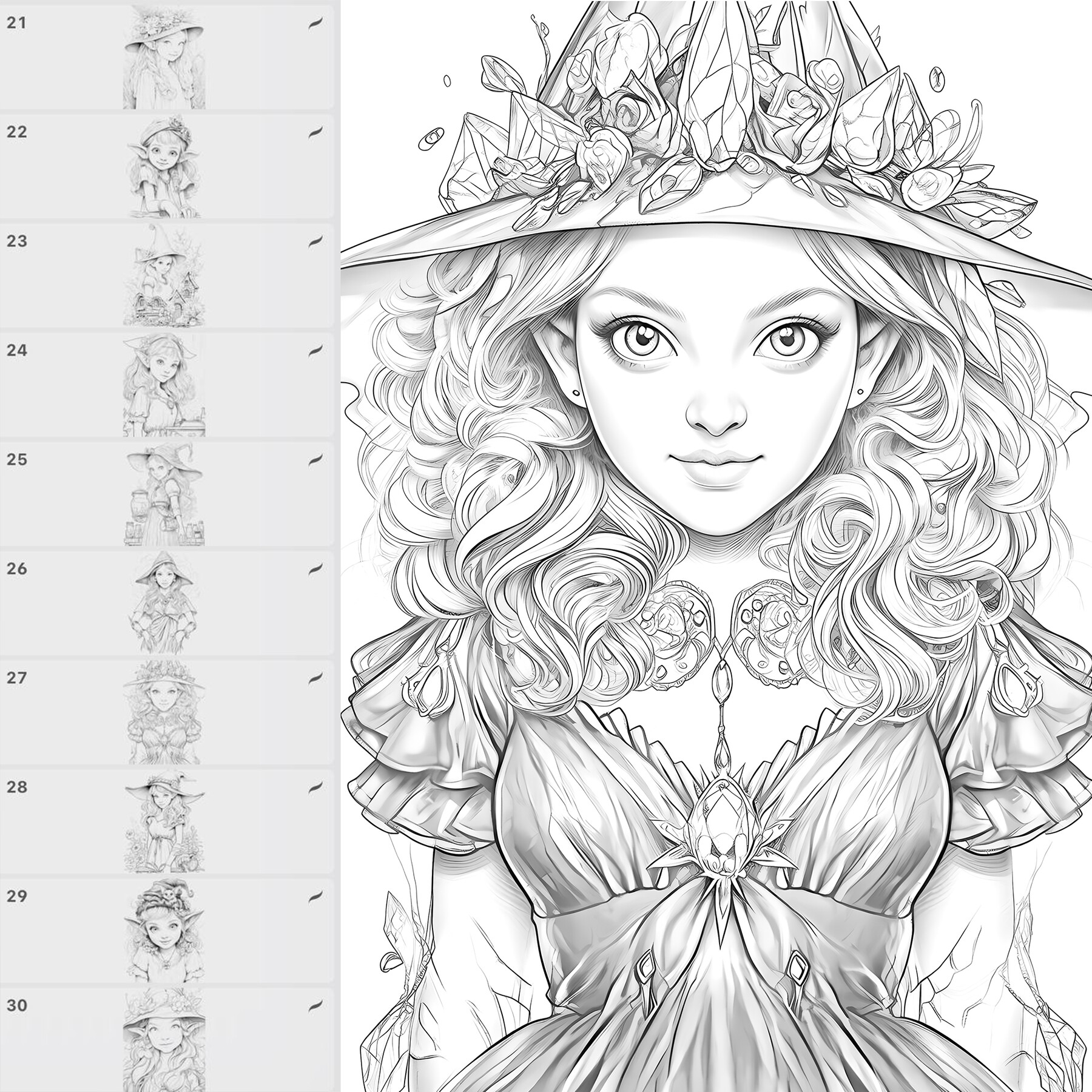 ArtStation - 30 Witches Procreate Stamp Brushes | Witches Photoshop ...