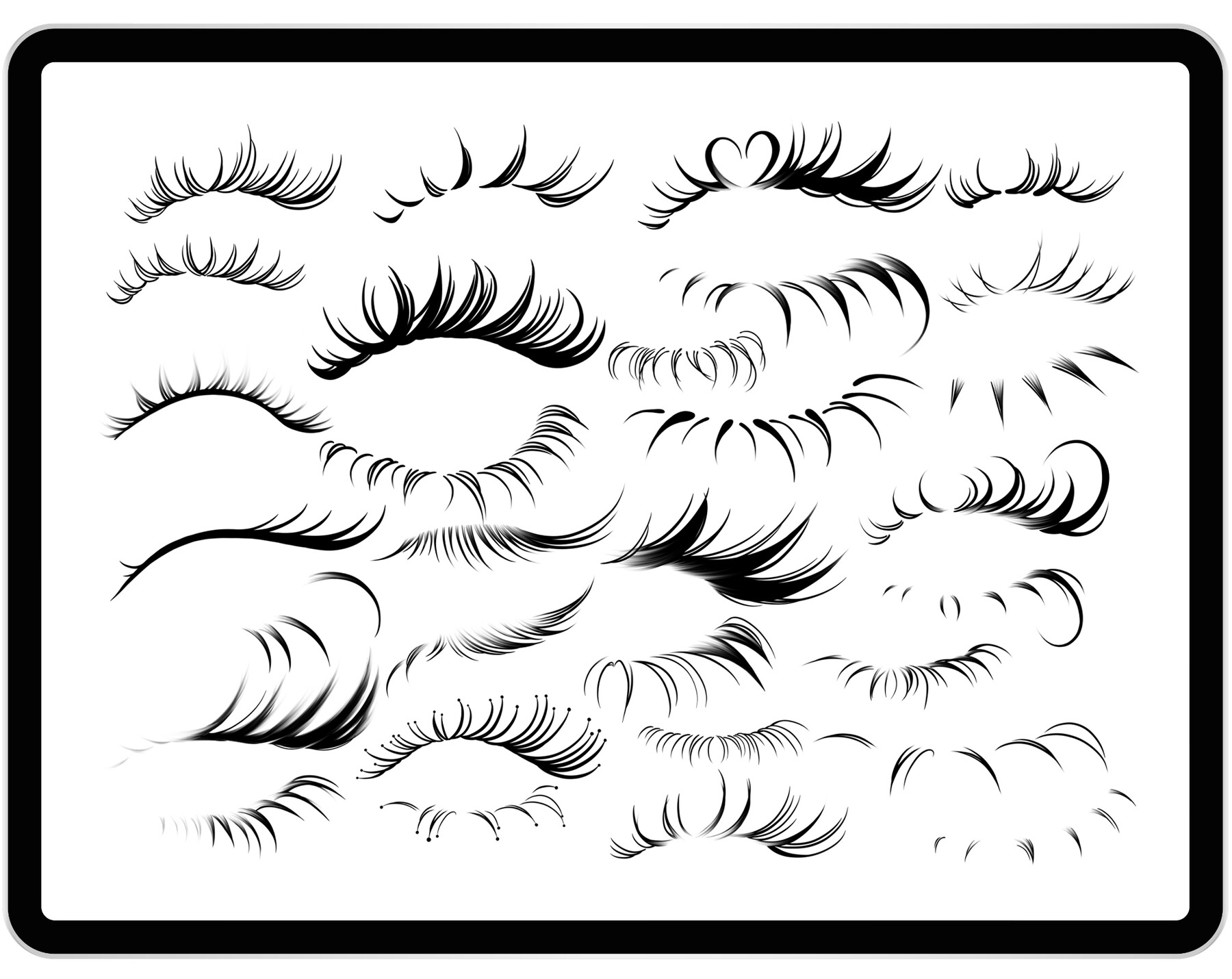 ArtStation - 30 Procreate Eyelashes Stamp Brushes | Portrait Lashes ...