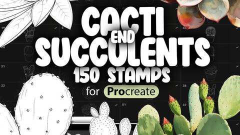 150 Procreate Cactus Stamp Brushes | Procreate Succulents Stamps Brushes | Procreate Cacti Stamps Brushes | Procreate Plant Stamp Brushes | Procreate Flowerpot Stamp Brushes | Procreate Nature Brushes