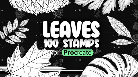 100 Procreate Leaves Stamp Brushes | Procreate Tropical Leaves Stamps Brushes | Procreate Foliage Stamps Brushes | Procreate Nature Stamps Brushes | Procreate Leaf Brushes | Procreate Nature Brushes