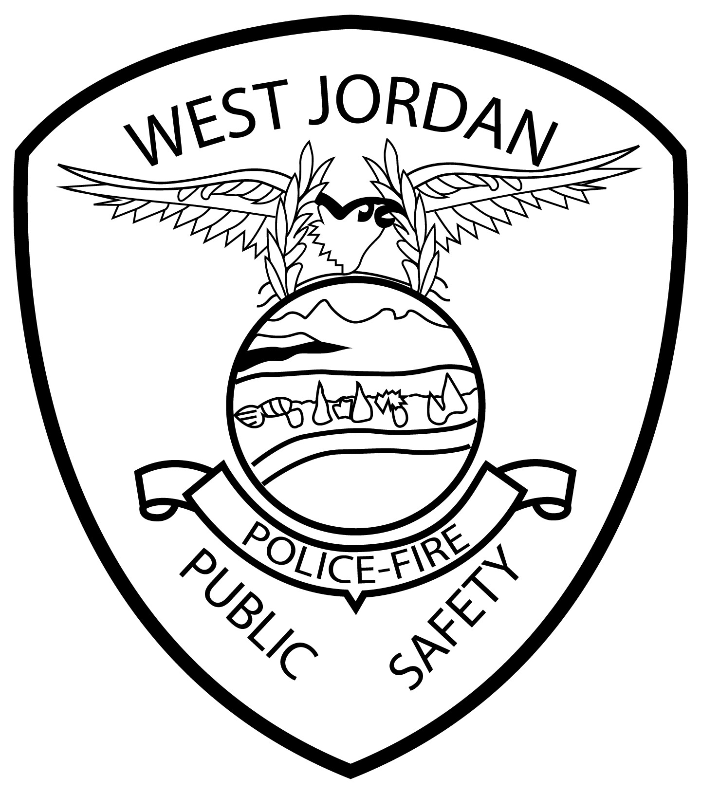 ArtStation - Usa utha west jordan police fire public safety patch Blank ...