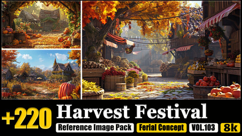 220 Harvest Festival Environment Concept Reference Image Pack v.103 |8K|