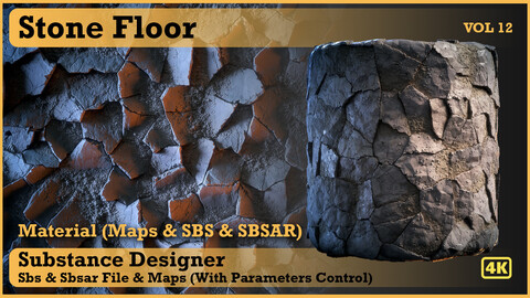 Stone Floor Material - VOL 12 - Maps & SBS & SBsar