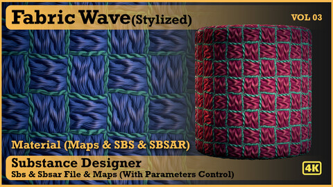 Fabric material (Wave) - VOL 03 - Maps & SBS & Sbsar