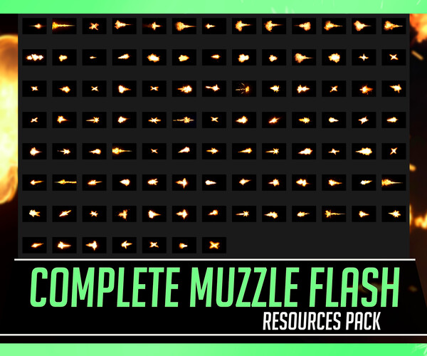 ArtStation - PHOTOBASH 95+ Muzzle Flash Overlay Effects Resource Pack ...