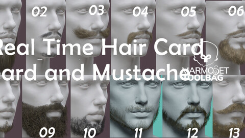 14 sexy Real Time Hair Card Beard and Mustache pack beard man character hair head barber fur game real time mustache realistic male modular beardy fashion hipster old man realtime