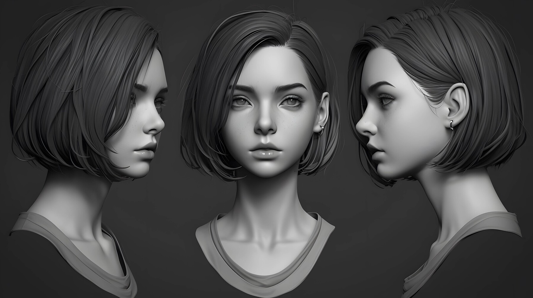 ArtStation - +400 Young Female Head Sculpt Reference(4k) | Artworks