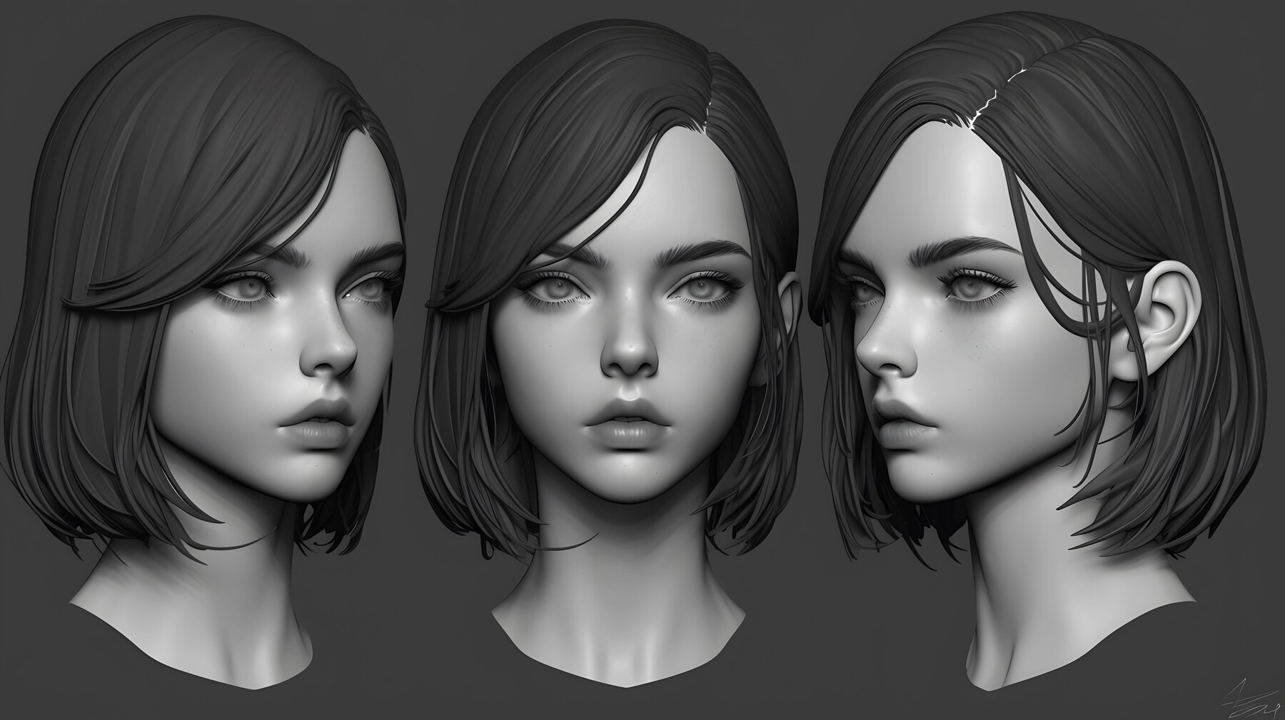 ArtStation - +400 Young Female Head Sculpt Reference(4k) | Artworks