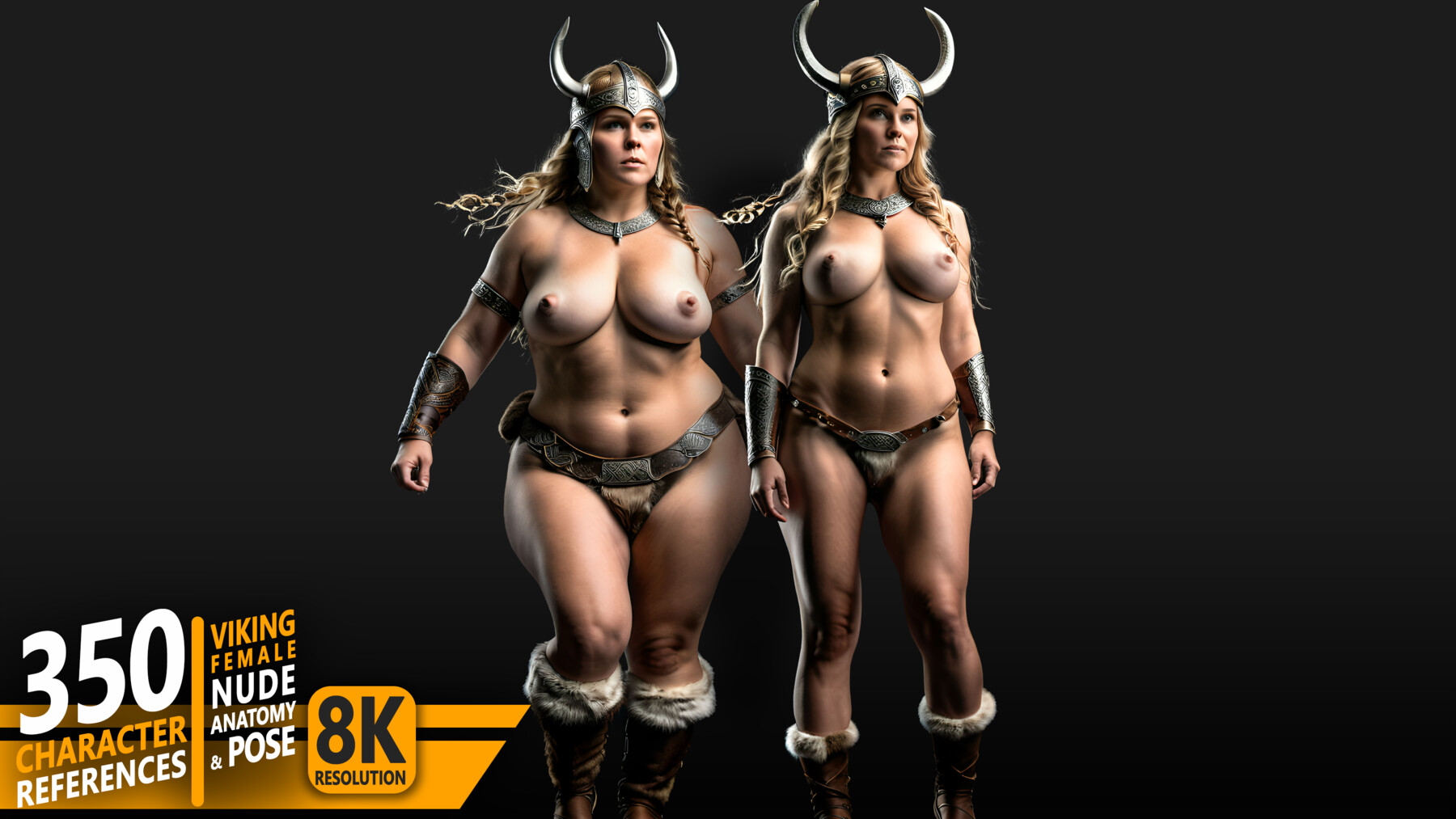 350 Viking Female Nude Anatomy & Pose - Chatacter References