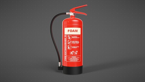 Foam Fire Extinguisher | 3D Model | High Poly | PBR