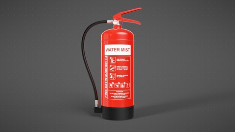 Water Mist Fire Extinguisher | 3D Model | High Poly | PBR