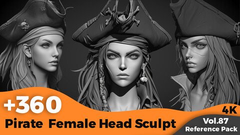 +360 Pirate Female Head Sculpt Reference(4k)